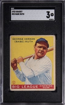 1933 Goudey #53 Babe Ruth – SGC VG 3
